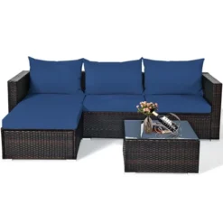 Tangkula 5PCS Cushioned Rattan Patio Conversation Set W/ Ottoman Navy Cushion 18 Tangkula 5PCS Cushioned Rattan Patio Conversation Set W/ Ottoman Navy Cushion -Tangkula Shop GUEST 520fa7a3 d97c 4434 b95d ceac835f8665