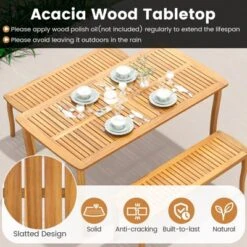 Tangkula 63" Outdoor Dining Table with Slatted Acacia Wood Tabletop 12 Tangkula 63" Outdoor Dining Table with Slatted Acacia Wood Tabletop -Tangkula Shop GUEST 52236f39 0fd1 4cb4 af02 d6ba4c8cff70