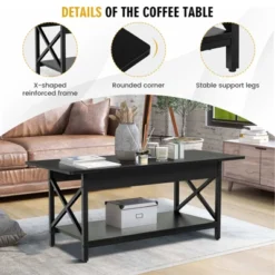 Tangkula Coffee Table Industrial 2-Tier W/ Storage Shelf &Storage Shelf For Living Room 15 Tangkula Coffee Table Industrial 2-Tier W/ Storage Shelf &Storage Shelf For Living Room -Tangkula Shop GUEST 539c4f3e 1591 4201 a9c2 029155051c4f