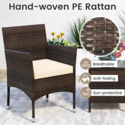 Tangkula 3-Piece Patio Rattan Furniture Set with Glass Coffee Table -Tangkula Shop GUEST 53c700dd fa8a 4ebe 9bd6 84d0a60d9dee