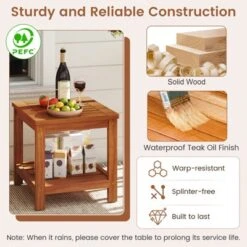 Tangkula 2-Tier Wood Adirondack Side Table with Storage Shelf 13 Tangkula 2-Tier Wood Adirondack Side Table with Storage Shelf -Tangkula Shop GUEST 53d42226 2edd 4b4b 9913 047136b29574