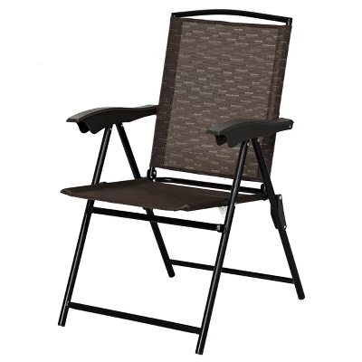 Tangkula Set of 4 Folding Sling Chairs with 3-Level Adjustable Backrests 7 Tangkula Set of 4 Folding Sling Chairs with 3-Level Adjustable Backrests - Image 7