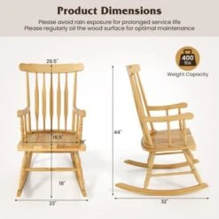 Tangkula 2 PCS Patio Rocking Chair Solid Wood Outdoor Porch Rocker Chair With Rubber Wood Frame Indoor Wooden Rocking Chair Natural -Tangkula Shop GUEST 53ec967a 39b0 4c4e 8356 60fea478209c