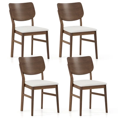 Tangkula Dining Chairs Set Of 4 W/ Rubber Wood Frame Padded Seat Curved Back Living Room 11 Tangkula Dining Chairs Set Of 4 W/ Rubber Wood Frame Padded Seat Curved Back Living Room - Image 11