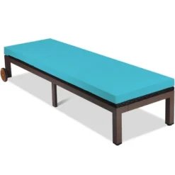 Tangkula Patio Rattan Lounge Chair Outdoor Cushioned Chaise Height Adjustable Turquoise -Tangkula Shop GUEST 5428fcd5 f070 4b20 a2c7 43c7b42738b1