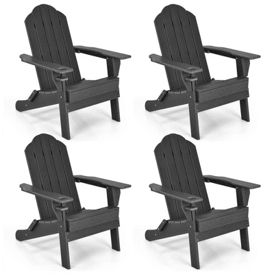 Tangkula 4-Piece Folding Adirondack Chair Set with Cup Holder - Weather Resistant Patio Seating 8 Tangkula 4-Piece Folding Adirondack Chair Set with Cup Holder - Weather Resistant Patio Seating - Image 8