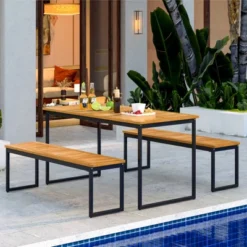 Tangkula 51" Acacia Wood Patio Dining Bench Set - Set of 2 Backless Outdoor Benches 18 Tangkula 51" Acacia Wood Patio Dining Bench Set - Set of 2 Backless Outdoor Benches -Tangkula Shop GUEST 54a46078 e218 43b6 a78f 46981dbfd87a
