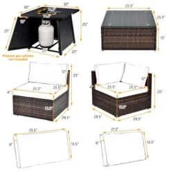 Tangkula 7PCS Rattan Patio Sectional Furniture Set W/ 30" Fire Pit Table & Cushion -Tangkula Shop GUEST 54f843b3 b2b7 4c7f 9841 51239d18dd70