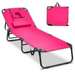 Tangkula 5-Position Lounge Chair Adjustable Beach Chaise W/ Face Cavity & Pillows -Tangkula Shop GUEST 54fa36ee d651 4c08 a793 7aadbe0a93f6