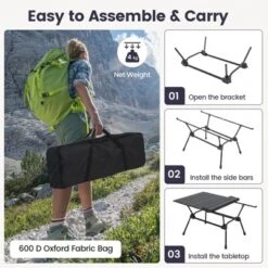 Tangkula Folding Camping Table Collapsible Aluminum Roll Up Beach Table With Carrying Bag 4-Level Adjustable Height Dark/Silver 13 Tangkula Folding Camping Table Collapsible Aluminum Roll Up Beach Table With Carrying Bag 4-Level Adjustable Height Dark/Silver -Tangkula Shop GUEST 5538819f 15f6 4785 9270 f92a398f8eb7