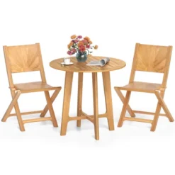 Tangkula 31.5" Round Teak Wood Patio Dining Table with Slatted Top 18 Tangkula 31.5" Round Teak Wood Patio Dining Table with Slatted Top -Tangkula Shop GUEST 55734b9f e694 46d5 ab03 ed071f9ba57a