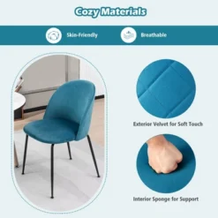 Tangkula Dining Chair Set Of 2 Upholstered Velvet Chair Set W/ Metal Base For Living Room 15 Tangkula Dining Chair Set Of 2 Upholstered Velvet Chair Set W/ Metal Base For Living Room -Tangkula Shop GUEST 55762870 fa16 4410 9087 212c89351af7