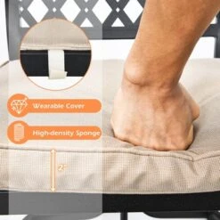 Tangkula 2/4 PCS Patio Swivel Dining Chairs Kitchen Garden Metal Armchairs W/Cushions -Tangkula Shop GUEST 55b75512 0bb8 4499 ac14 446f76f6b3d0