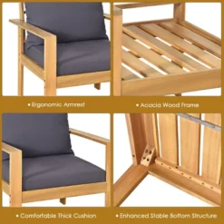 Tangkula 8PCS Cushioned Wooden Conversation Set Patio Outdoor Furniture Set -Tangkula Shop GUEST 55cadabe cac5 4d23 8b76 cf359a591e6b