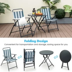 Tangkula 3-Piece Patio Folding Bistro Set with Glass Round Table 17 Tangkula 3-Piece Patio Folding Bistro Set with Glass Round Table -Tangkula Shop GUEST 55e9effd 7b59 473c a7af 3b4dc1d0e9f4