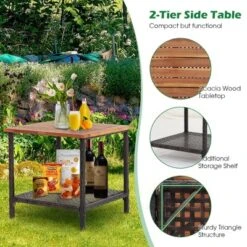 Tangkula 5-Piece Outdoor Rattan Conversation Set with 2-Tier Side Table -Tangkula Shop GUEST 55fd8ada d026 45e7 bd72 c76a2fe09bb2