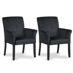 Tangkula Set Of 4 Arm Chair Guest Chair Home Office W/ Wooden Legs -Tangkula Shop GUEST 5620937e d4c1 4bb6 9008 c1c13955ea7c