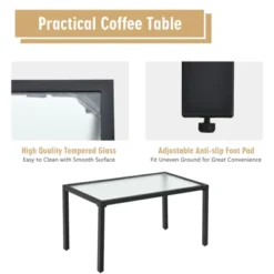 Tangkula 4 PCS Patio Furniture Set Outdoor Conversation Set W/Glass Coffee Table Garden Bistro Set Gray -Tangkula Shop GUEST 5625c498 8b6d 4aeb b9c3 33a2e95bbaab