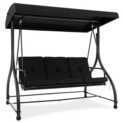 Tangkula 3-Seat Converting Patio Swing Chair and Porch Bed with Adjustable Canopy 9 Tangkula 3-Seat Converting Patio Swing Chair and Porch Bed with Adjustable Canopy - Image 9