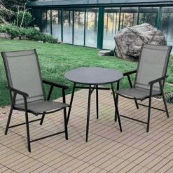 Tangkula 2PCS Folding Chairs Steel Frame Patio Garden Outdoor W/ Armrest & Footrest -Tangkula Shop GUEST 573bf944 a714 4df8 a46d afd893975c16