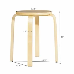 Tangkula 4 Pcs 17" Round Stacking Stool Dining Chair Set Backless Wood Seats Natural -Tangkula Shop GUEST 578d3b34 b104 4944 8e47 7b8baa22d21d