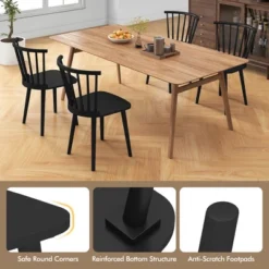 Tangkula 4 PCS Dining Chair Windsor High Spindle Back Wood Kitchen Chairs W/ Rubber Wood Frame 17 Tangkula 4 PCS Dining Chair Windsor High Spindle Back Wood Kitchen Chairs W/ Rubber Wood Frame -Tangkula Shop GUEST 57b77127 360f 45b2 8e2d c8eb548f889f