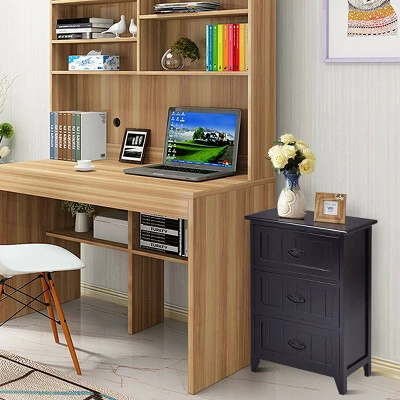 Tangkula 3 Drawers Nightstand End Table Storage Wood Side Bedside Black 2 Tangkula 3 Drawers Nightstand End Table Storage Wood Side Bedside Black - Image 2