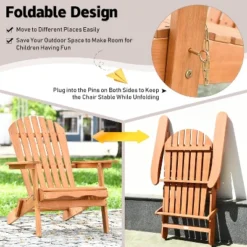 Tangkula 4PCS Folding Adirondack Chair Weather Resistant Outdoor Chair Eucalyptus Wood Adirondack Lounger Chair For Patio -Tangkula Shop GUEST 58a59f65 3957 492f 9932 4591d4d628bd