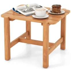 Tangkula Patio Teak Wood Side Table with Slatted Tabletop -Tangkula Shop GUEST 58b37f8f af97 4747 9137 11314f6ef02c