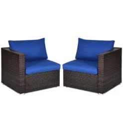 Tangkula 2PCS Rattan Corner Sofa Set Patio Outdoor Furniture Set W/ 4 Navy Cushions 17 Tangkula 2PCS Rattan Corner Sofa Set Patio Outdoor Furniture Set W/ 4 Navy Cushions -Tangkula Shop GUEST 58cb01d7 8b3e 47d2 a796 47fb1884b66a