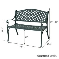 Tangkula Antique Garden Bench Park Yard Seat Aluminum Frame Outdoor -Tangkula Shop GUEST 59177739 d25c 4edb 9b51 8b30a21d3aba