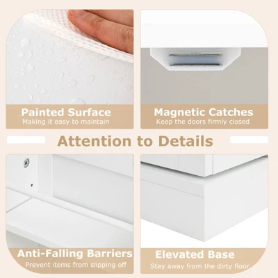 Tangkula 41" Tall Pantry Cabinet Kitchen Storage Cabinet W/ Doors & Adjustable Shelves 7 Tangkula 41" Tall Pantry Cabinet Kitchen Storage Cabinet W/ Doors & Adjustable Shelves - Image 7