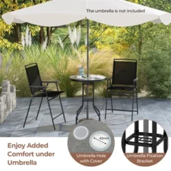Tangkula 3-Piece Outdoor Bar Set Counter Height Patio Bistro Furniture Set W/ DPC Tabletop & Umbrella Hole 12 Tangkula 3-Piece Outdoor Bar Set Counter Height Patio Bistro Furniture Set W/ DPC Tabletop & Umbrella Hole -Tangkula Shop GUEST 598ff32b 2fce 4821 82a3 9b804c60ec9c