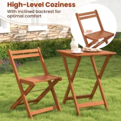 Tangkula 3-Piece Outdoor Wood Bistro Set with Folding Chairs and Dining Table 12 Tangkula 3-Piece Outdoor Wood Bistro Set with Folding Chairs and Dining Table -Tangkula Shop GUEST 59c19d54 e36a 45a0 9d19 ce450c59c061