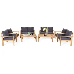 Tangkula 8PCS Cushioned Wooden Conversation Set Patio Outdoor Furniture Set -Tangkula Shop GUEST 5a35e87e f660 42b4 b40d 6ff7cfc6837d