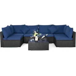 Tangkula 7-Piece Patio PE Rattan Sectional Sofa Furniture Set Wicker Sofa Conversation Set -Tangkula Shop GUEST 5a39fca8 08fd 4e39 a889 c037c97ff849
