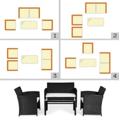 Tangkula 4 Piece Outdoor Patio Rattan Furniture Set Black Wicker Cushioned Seat For Garden, Porch, Lawn 12 Tangkula 4 Piece Outdoor Patio Rattan Furniture Set Black Wicker Cushioned Seat For Garden, Porch, Lawn -Tangkula Shop GUEST 5a79f5d1 8fb0 4e77 9396 81560049d7e7