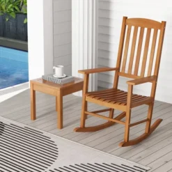 Tangkula Patio Rocking Chair W/ 400 Lbs Weight Capacity Eucalyptus Wood Porch Rocker W/ High Back 10 Tangkula Patio Rocking Chair W/ 400 Lbs Weight Capacity Eucalyptus Wood Porch Rocker W/ High Back -Tangkula Shop GUEST 5b1e951d 486b 4a8b 94f6 bc73995e11da