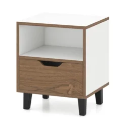 Tangkula Nightstand Mid Century Modern Bedside Table W/ Drawer Open Storage Shelf -Tangkula Shop GUEST 5b4c0a64 074f 420b 975a fbb063979af7