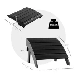 Tangkula Outdoor Adirondack Chair W/Ergonomic Design&Ottoman Lounge Armchair HDPE Chair For Yard&Patio Black/Grey/Turquoise/White -Tangkula Shop GUEST 5b961b61 fedf 45ec b68e d956ac818976