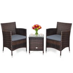 Tangkula 3-Piece Patio Wicker Rattan Furniture Set Conversation Sofa Set W/Coffee Table Grey 16 Tangkula 3-Piece Patio Wicker Rattan Furniture Set Conversation Sofa Set W/Coffee Table Grey -Tangkula Shop GUEST 5bc1cd65 f69d 4684 bffa af0ed5b2149d