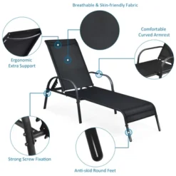 Tangkula 2PCS Adjustable Chaise Lounge Chair Recliner Patio Yard Outdoor W/ Armrest Black 14 Tangkula 2PCS Adjustable Chaise Lounge Chair Recliner Patio Yard Outdoor W/ Armrest Black -Tangkula Shop GUEST 5c19adac 2153 4640 b242 eb12a45a9729