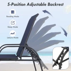 Tangkula Outdoor Lounge Chair Patio Chaise Lounge With Adjustable Backrest Reclining Pool Lounge Chair For Outside With Heavy Duty Steel Frame Navy 14 Tangkula Outdoor Lounge Chair Patio Chaise Lounge With Adjustable Backrest Reclining Pool Lounge Chair For Outside With Heavy Duty Steel Frame Navy -Tangkula Shop GUEST 5c430115 6f30 4358 9fcc f4077add39ef
