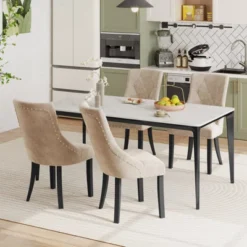 Tangkula Upholstered Dining Chairs Set Of 4 Tufted Wingback Chairs W/ Solid Wood Legs 11 Tangkula Upholstered Dining Chairs Set Of 4 Tufted Wingback Chairs W/ Solid Wood Legs -Tangkula Shop GUEST 5c4df5f8 cb8c 4d69 98dc 64a119e1257e 1