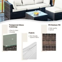 Tangkula 5-Piece Modular Rattan Patio Furniture Set with Cushioned Sofa and Coffee Table 18 Tangkula 5-Piece Modular Rattan Patio Furniture Set with Cushioned Sofa and Coffee Table -Tangkula Shop GUEST 5c7f45e9 fdb9 419c a8f4 900ebc9a2031