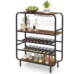 Tangkula 16 Bottle Drinks Rack W/ Glass Holders Metal Frame Storage Shelf For Kitchen 19 Tangkula 16 Bottle Drinks Rack W/ Glass Holders Metal Frame Storage Shelf For Kitchen -Tangkula Shop GUEST 5cacb152 e4ba 4360 89bf 02b56fdb16ba