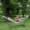 Tangkula 2-Person Heavy-Duty Hammock Stand with Storage Bag - 450 lbs Capacity