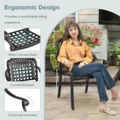 Tangkula 2 Pieces Cast Aluminum Patio Chair Bistro Dining Chair Outdoor Cast Aluminum Chair -Tangkula Shop GUEST 5e4e00e5 a485 41b5 9a46 5b85b9bd22ee