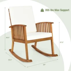 Tangkula Acacia Wood Patio Rocking Chair with Comfortable Seat & Back Cushions 14 Tangkula Acacia Wood Patio Rocking Chair with Comfortable Seat & Back Cushions -Tangkula Shop GUEST 5e786b47 4993 4fdb 8344 4dc314506d57