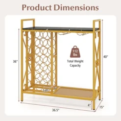 Tangkula Freestanding Floor Drink Rack, Wooden Coffee Bar Table W/ Drink Storage -Tangkula Shop GUEST 5e894370 341d 4123 890a c8fd47c3e81f